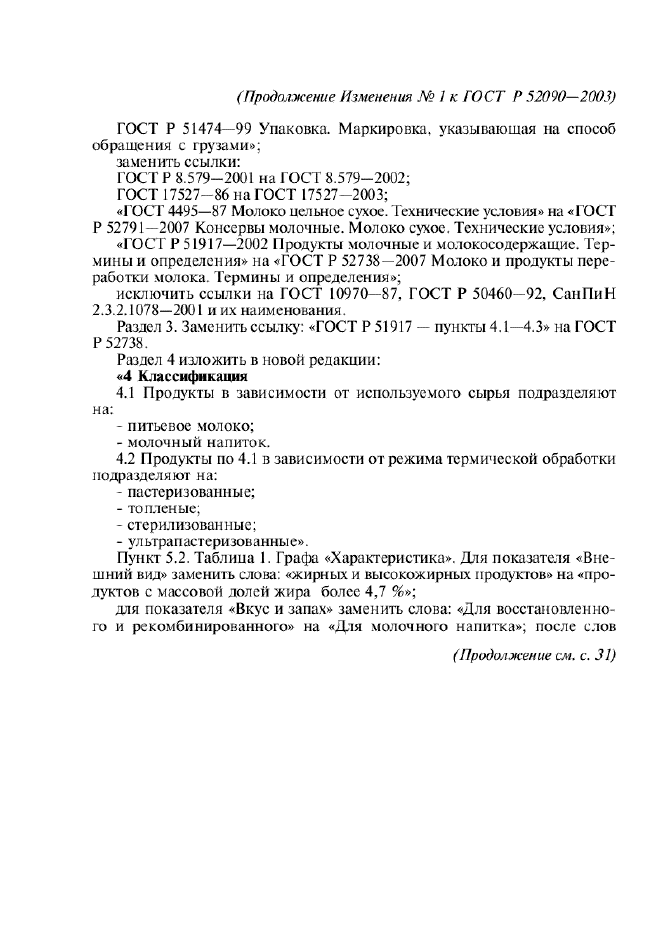 Изменение №1 к ГОСТ Р 52090-2003