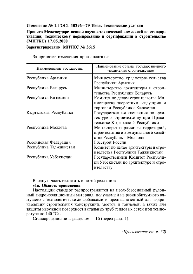 Изменение №2 к ГОСТ 10296-79