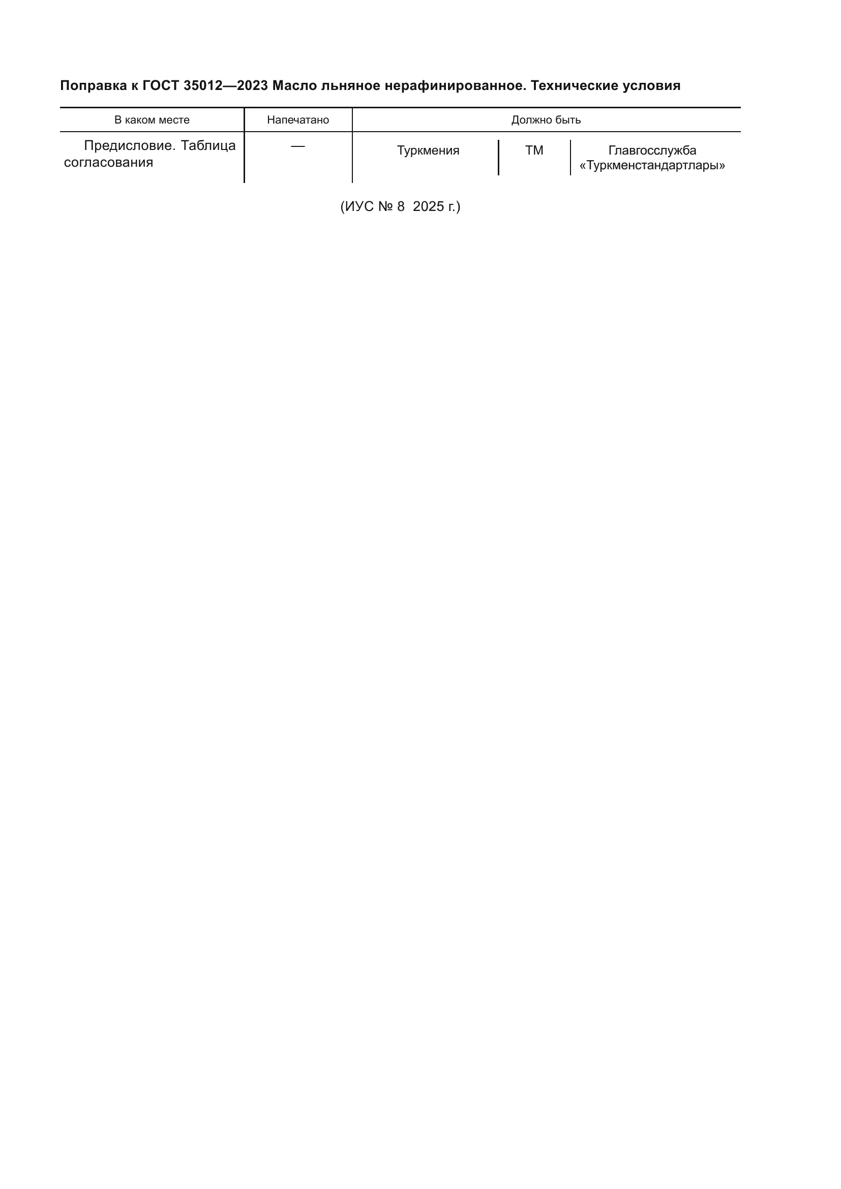 Поправка к ГОСТ 35012-2023