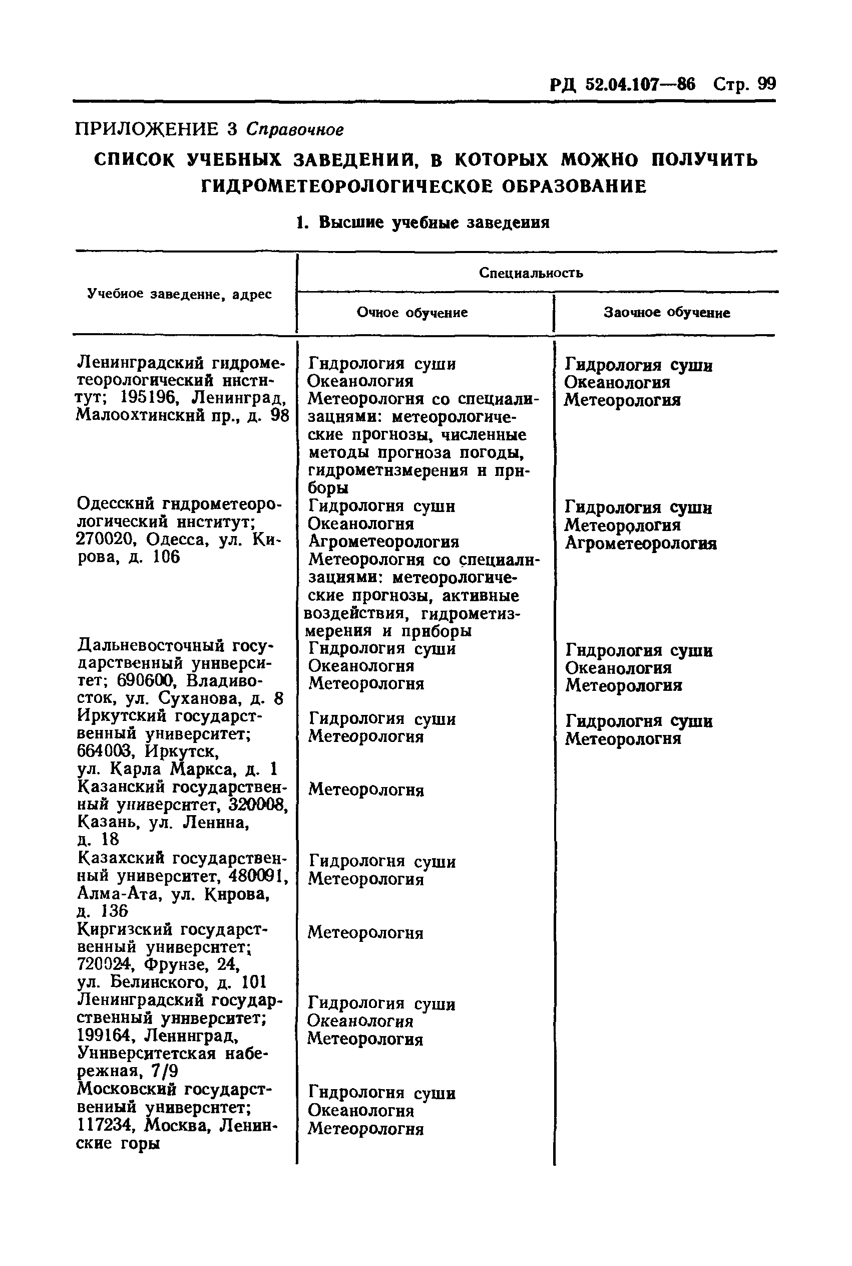 Скачать РД 52.04.107-86 Наставление гидрометеорологическим станциям и  постам. Выпуск 1. Наземная подсистема получения данных о состоянии  природной среды. Основные положения и нормативные документы