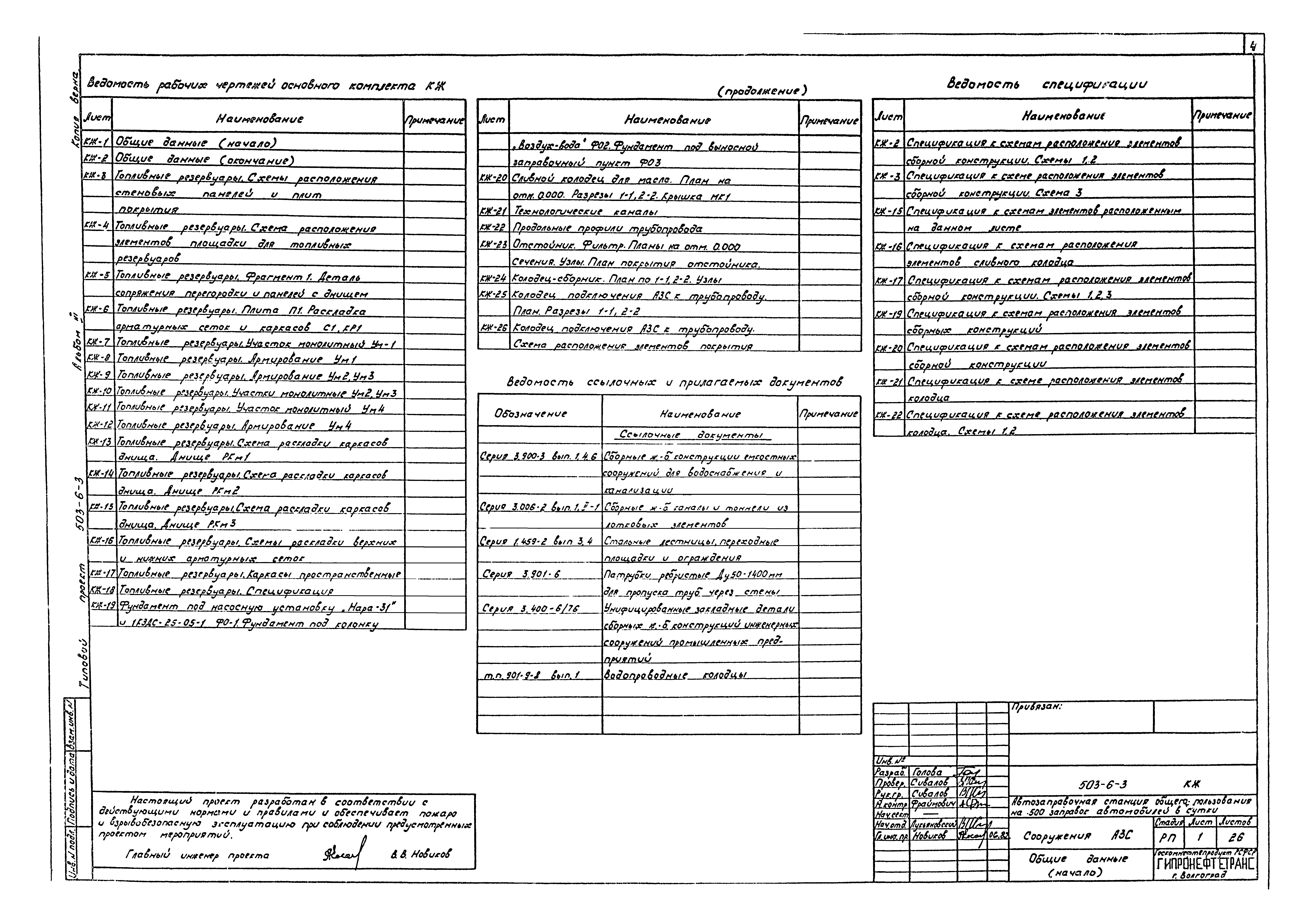 Скачать Типовой проект 503-6-5 Альбом III. Сооружения АЗС.  Санитарно-техническая и архитектурно-строительная части (из ТП 503-6-3)