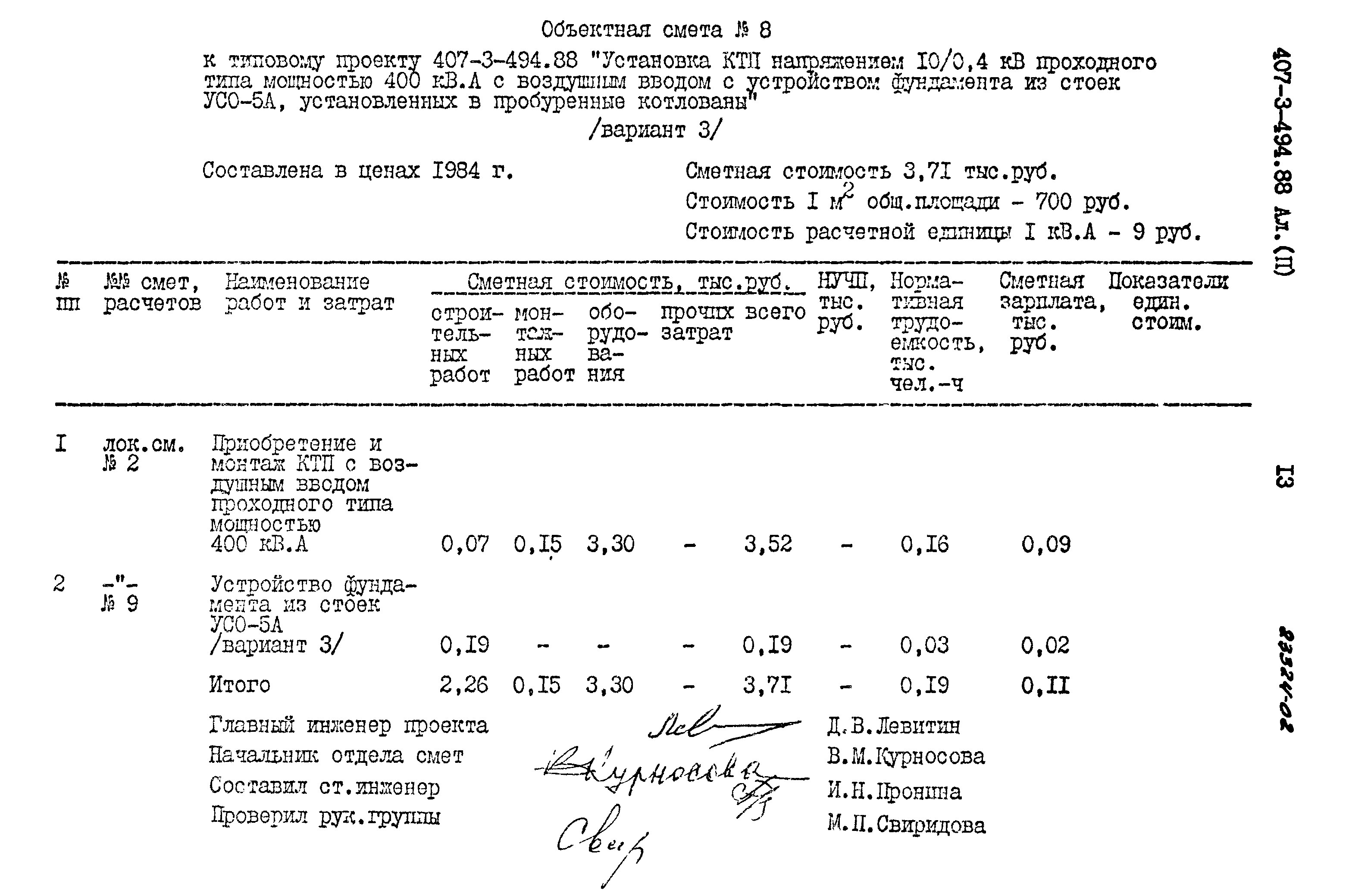 Светильник смета