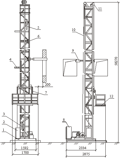 схема строительного подъёмника