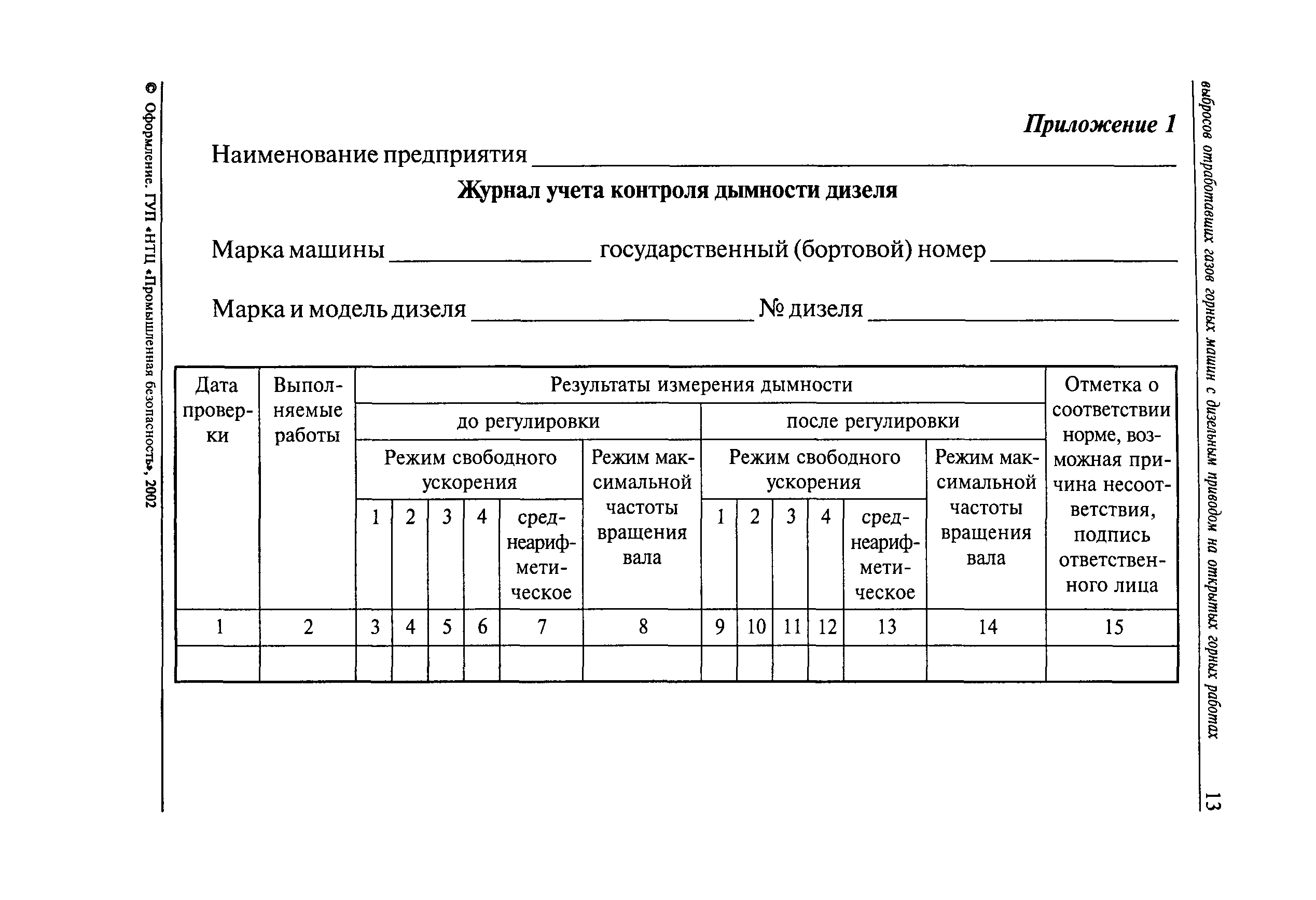 Журнал обслуживания дизель генератора образец