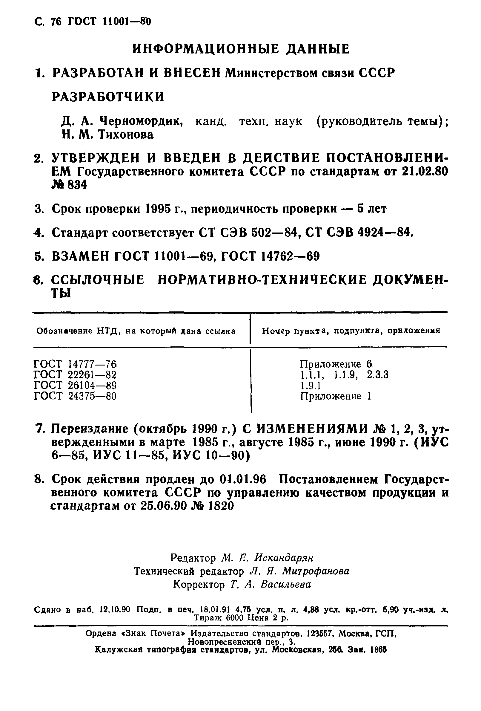 ГОСТ 11001-80